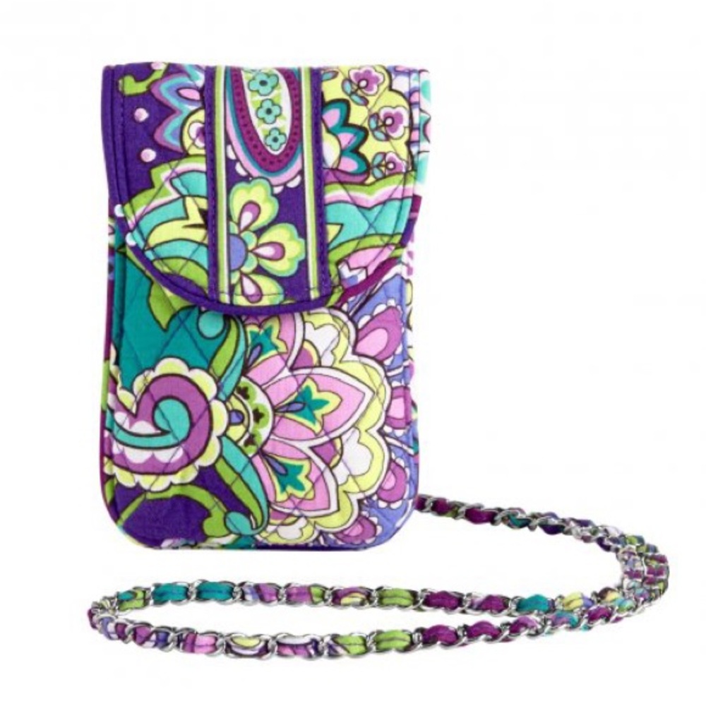 Vera Bradley Crossbody Cell Phone Bag  Heather Pattern Floral Chain Cottagecore